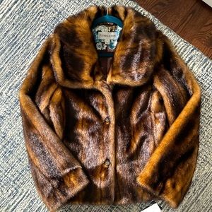 NWT Pendleton Faux Mink Fur Coat Size S 40s / 50s Inspired